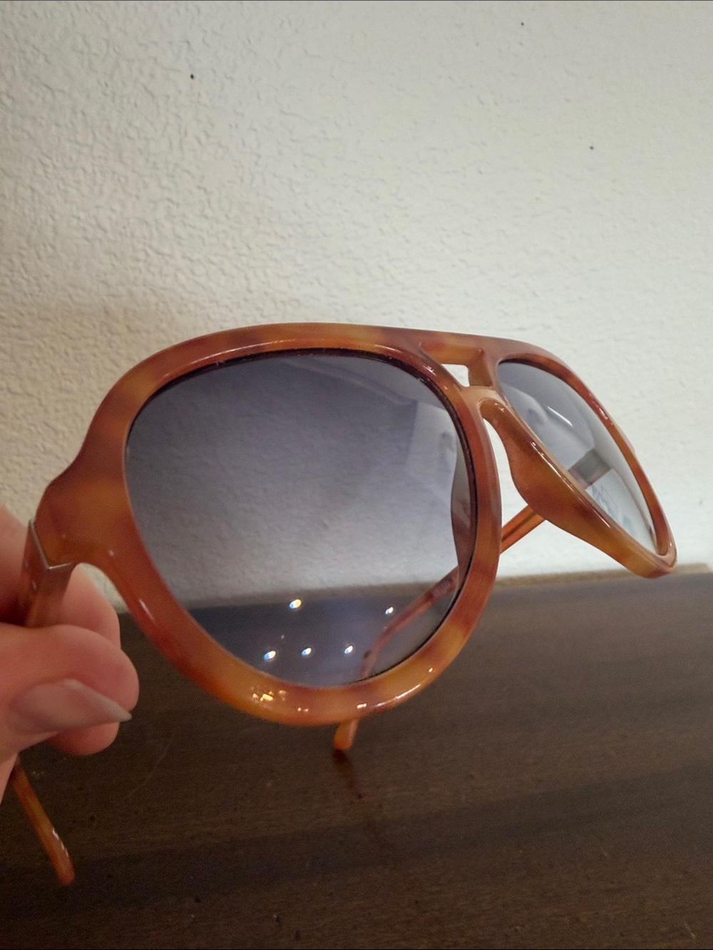 Frye Tan Brown Plastic Aviator Sunglasses - Picture 5 of 9